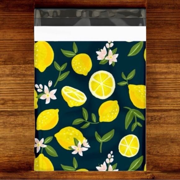 25 10X13 Poly Mailers Lemon and Blossoms Shipping Envelopes Bags PRICE IS FIRM - Picture 2 of 12